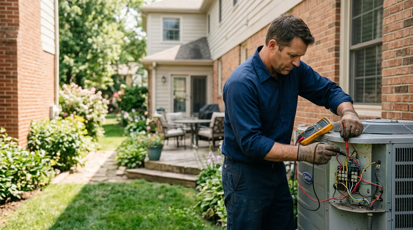 HVAC technician working near Woodward, OK